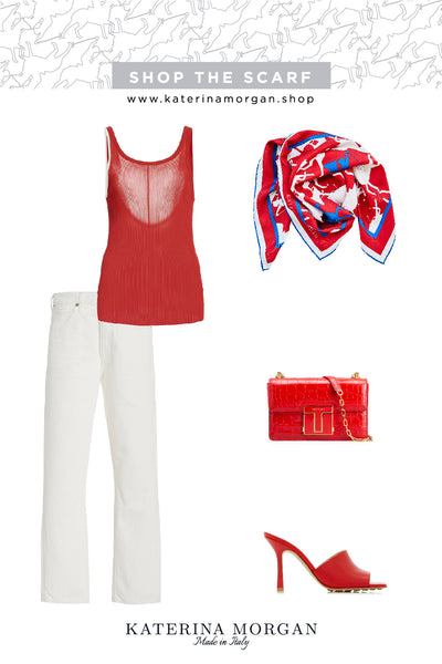 Red and white summer outfit