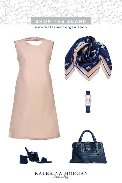 Nude and navy outfit
