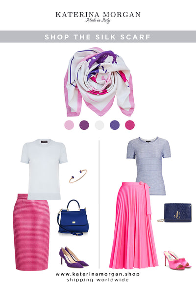 Elegant pink and blue outfit